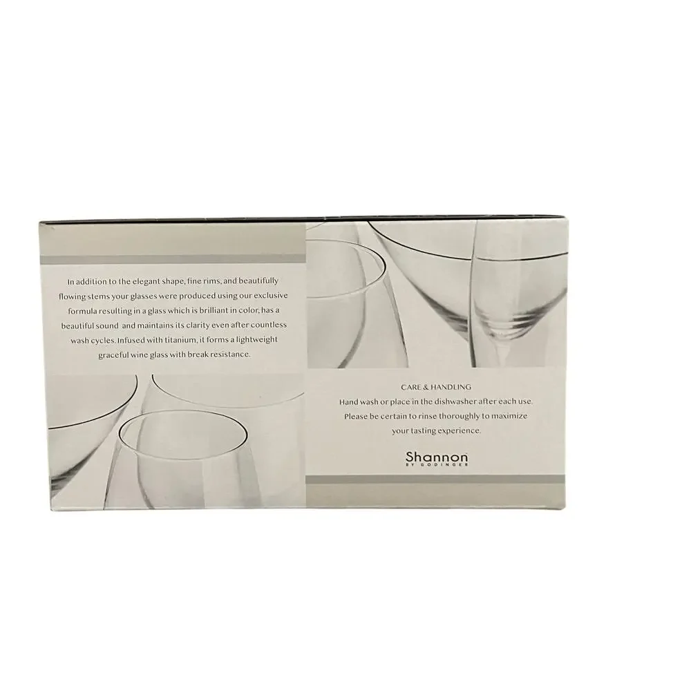 Godinger Meridian Stemless Wine Glasses 18oz RED Set of 4 New